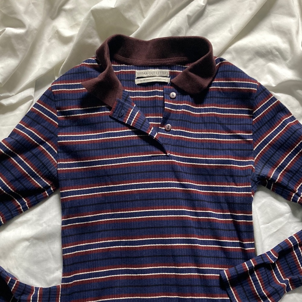 Urban Outfitters Long Sleeve Polo Shirt Rugby Style